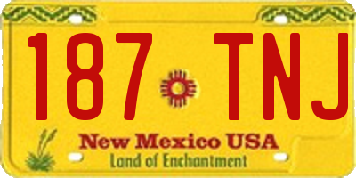 NM license plate 187TNJ