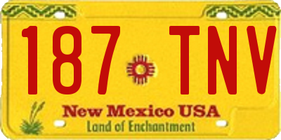 NM license plate 187TNV