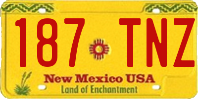 NM license plate 187TNZ