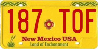 NM license plate 187TOF