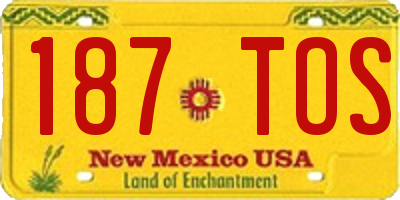 NM license plate 187TOS