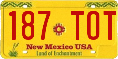 NM license plate 187TOT