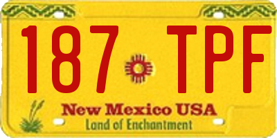 NM license plate 187TPF