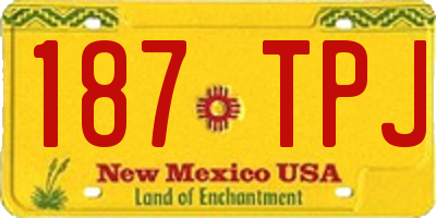 NM license plate 187TPJ