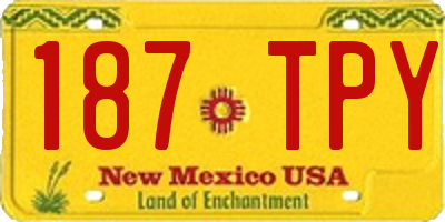 NM license plate 187TPY