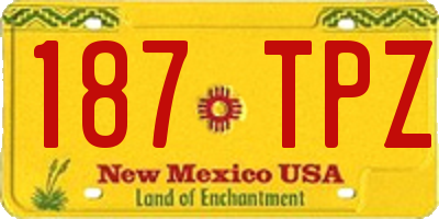 NM license plate 187TPZ