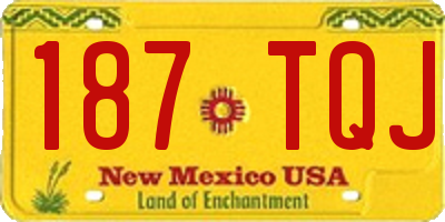 NM license plate 187TQJ