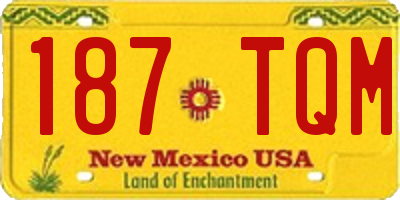 NM license plate 187TQM