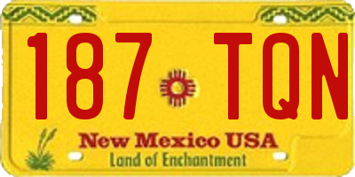 NM license plate 187TQN