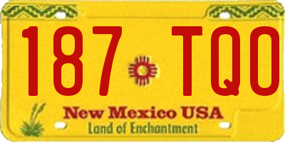 NM license plate 187TQO