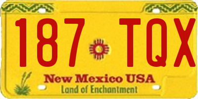 NM license plate 187TQX