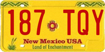 NM license plate 187TQY