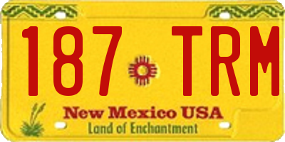 NM license plate 187TRM