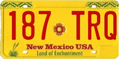 NM license plate 187TRQ