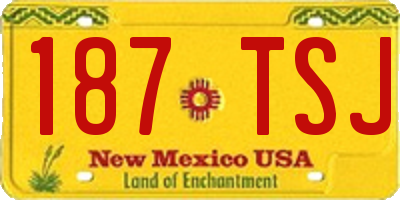 NM license plate 187TSJ