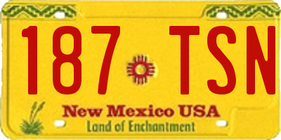 NM license plate 187TSN