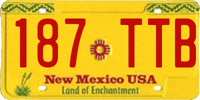 NM license plate 187TTB