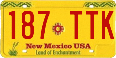 NM license plate 187TTK
