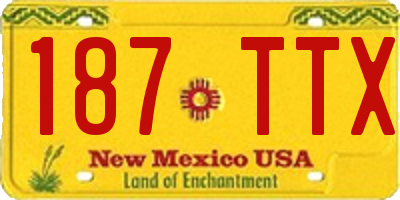 NM license plate 187TTX