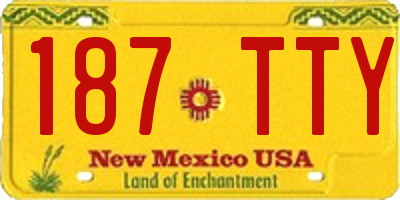 NM license plate 187TTY