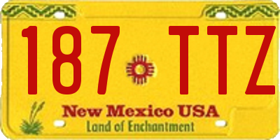 NM license plate 187TTZ
