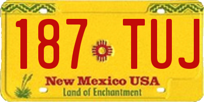 NM license plate 187TUJ