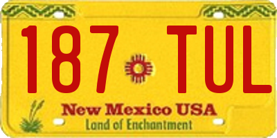 NM license plate 187TUL