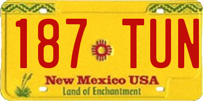 NM license plate 187TUN