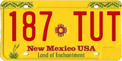 NM license plate 187TUT