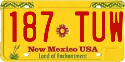 NM license plate 187TUW