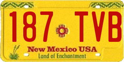 NM license plate 187TVB