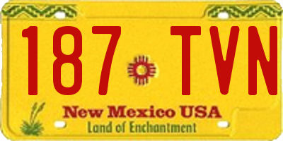 NM license plate 187TVN
