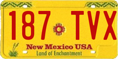 NM license plate 187TVX