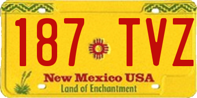 NM license plate 187TVZ