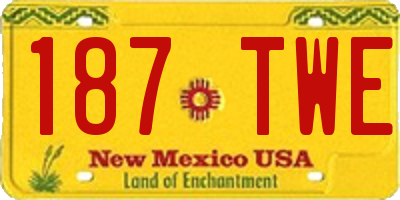 NM license plate 187TWE