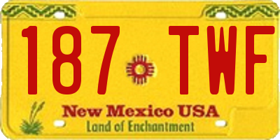 NM license plate 187TWF