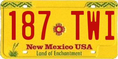 NM license plate 187TWI