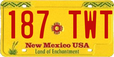NM license plate 187TWT
