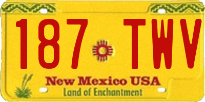 NM license plate 187TWV