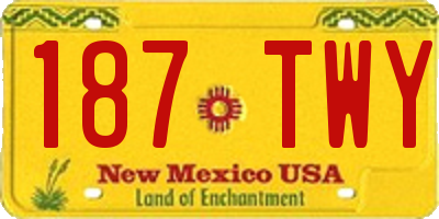 NM license plate 187TWY