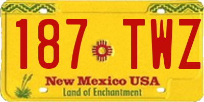 NM license plate 187TWZ
