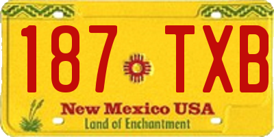NM license plate 187TXB