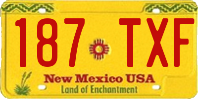 NM license plate 187TXF