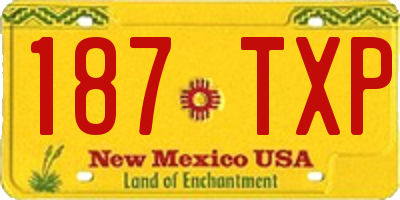 NM license plate 187TXP