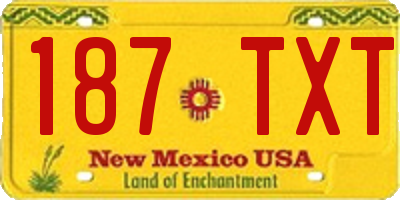 NM license plate 187TXT