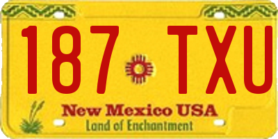 NM license plate 187TXU