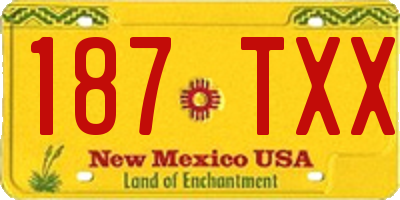 NM license plate 187TXX