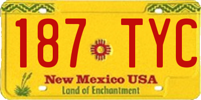 NM license plate 187TYC