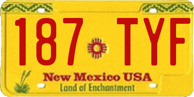 NM license plate 187TYF