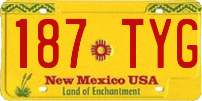 NM license plate 187TYG
